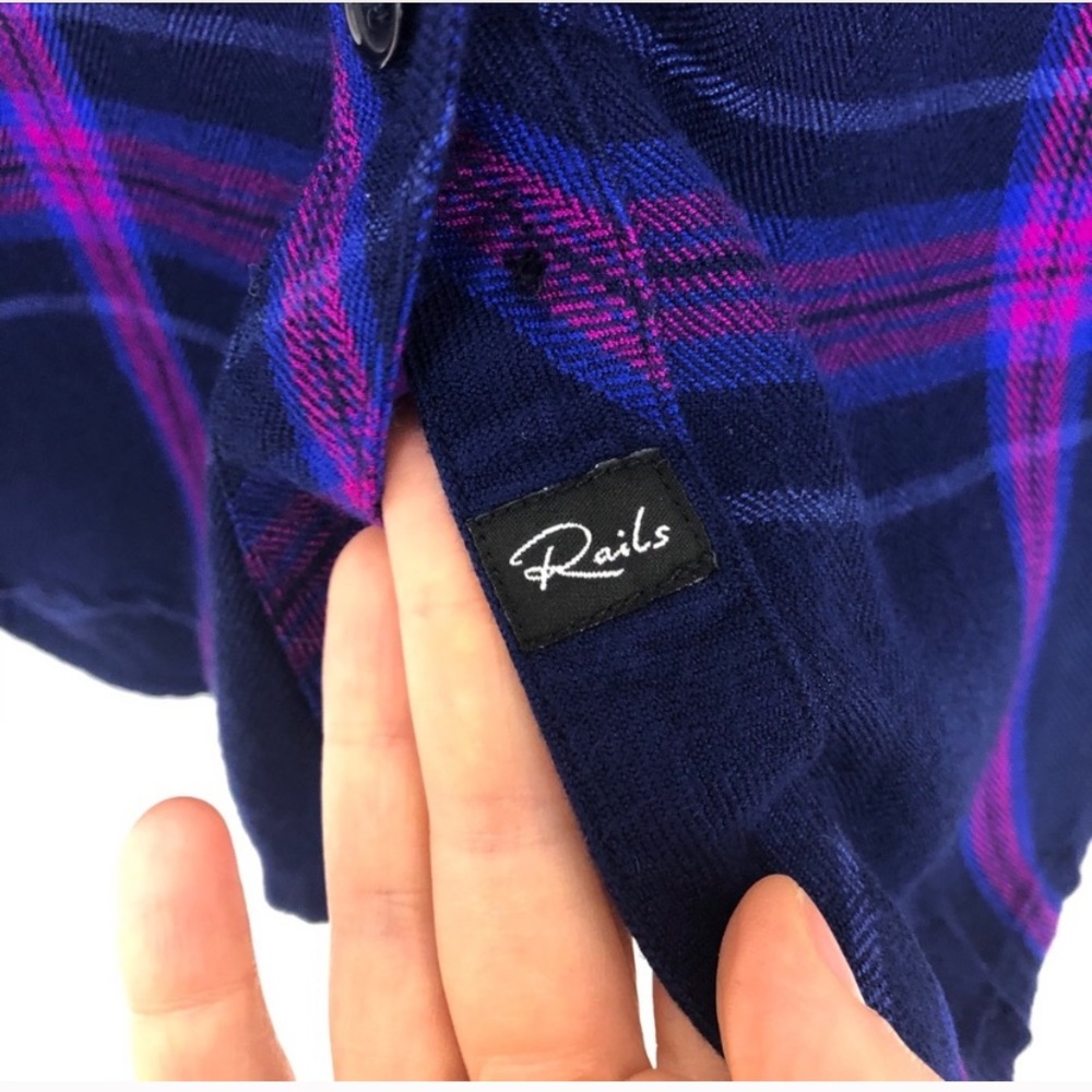 Rails Nwot Hunter Ultraviolet Button Down Shirt Xs - image 6